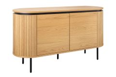 Modernes Sideboard ATELIER 120cm natur Eiche schwarz Metall vier Fächer
