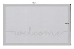 Strapazierfähige Fußmatte CLEAN WELCOME 75x45cm grau Fußabtreter Modern Design