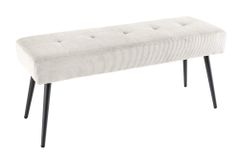 Design Sitzbank BOUTIQUE 100cm beige Cord schwarze Metallbeine Polsterbank