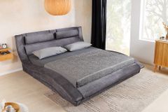 Boxbett SWING 180x200cm grau Vogue Seiden Samtstoff inkl. Stauraum und Lattenrost
