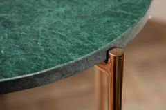 Handgearbeiteter Beistelltisch NOBLE I 35cm grün Marmor abnehmbare Tischplatte rund