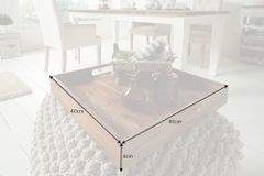 Elegantes Servier Tablett CIANO 40x40cm Akazie Massivholz mit Griffen