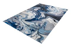 Moderner XXL Teppich ART RUGS 350x240cm grau blau weiß Flachgewebe Indoor