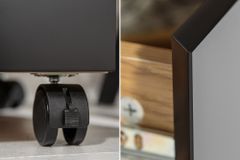 Moderner Rollcontainer STUDIO 40cm Eichenoptik schwarz 4 Schubladen