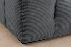 Modernes Ecksofa ZERO GRAVITY 240cm dunkelgrau Cord 3-Sitzer Couch L-Form