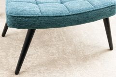 Moderner Hocker SCANDINAVIA blau Strukturstoff Metallbeine Fußhocker