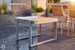 Gartentisch TAMPA LOUNGE 70cm natur greige Aluminium wetterfest Outdoor Balkontisch