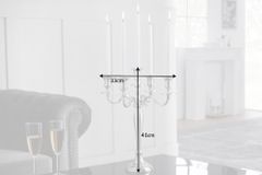Kerzenständer MODERN BAROCK 40cm silber 5-armig Lüster Aluminium poliert Kerzenhalter