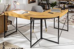 Industrial Eckschreibtisch STUDIO 130cm Eichenoptik mit Schubladen
