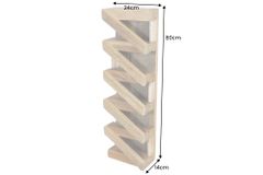 Massives Weinregal MAKASSAR 80cm recyceltes Teakholz für 5 Flaschen Wandregal