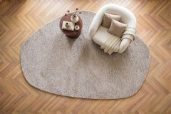 Design Teppich ORGANIC 230x160cm taupe Hochflor Indoor-Teppich organische Form