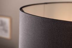 Handmade Stehlampe ROUSILIQUE 180cm schwarz Treibholzlampe Leinenschirm Baumstamm