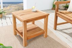 Massiver Beistelltisch EMPIRE TEAK 50cm natur Teakholz