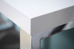 Moderner Schreibtisch WHITE DESK 140cm weiß Hochglanz Bürotisch