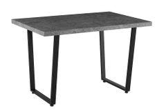 Moderner Esstisch LOFT 120cm grau Beton-Design schwarze Metallbeine Kufengestell