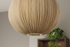 Runde Hängelampe ORGANIC 45cm natur Stoffschirm Boho