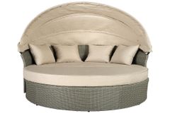 Outdoor Sonneninsel PLAYA LIVING 165cm natur Polyrattan inklusive Kissen Aluminium wetterfest