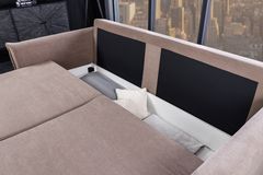 XXL Sofa mit Schlaffunktion APARTMENT  taupe Cord inkl. Bettkasten und Kissen