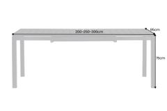 Ausziehbarer Gartentisch DESIGNO 200-250-300cm grau Aluminium In- und Outdoor Esstisch