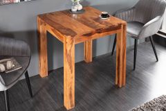 Massivholz Esstisch PURE 70cm braun Sheesham stone finish Bistrotisch quadratisch