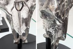 Extravagante Tischlampe EL TORO 68cm schwarz Stierkopf Tischleuchte