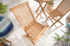 Massiver Gartenstuhl EMPIRE TEAK Teakholz klappbar Hochlehner wetterfest