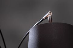 Design Bogenlampe LEVELS 205cm schwarz gold 5 neigbare Leinenschirme Stehlampe