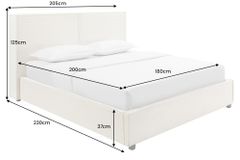 Modernes Boxbett ROCCO 180x200cm beige Cord mit Stauraum und Lattenrost