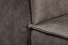 Design 3-Sitzer Sofa BOSSA NOVA 260cm antik dunkelgrau Microfaser Couch Wohnzimmer