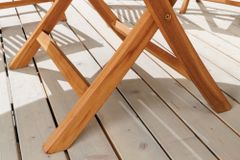 Massiver Gartentisch EMPIRE TEAK 120cm natur Teakholz rund klappbar Outdoor Balkontisch