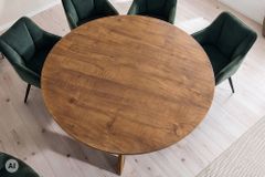 Runder Esstisch ART WOOD 140cm braun honey finish Mangoholz massiv