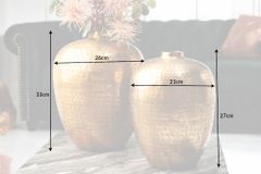 Elegantes Vasen 2er Set ORIENTAL 33cm gold in Handarbeit verziert