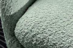 Drehbarer Design Sessel ALPINE salbei Bouclé 360° mit Armlehnen