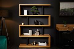Design Regal SNAKE 165cm Eichenoptik Bücherregal mit fünf Böden