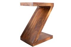 Massivholz Beistelltisch Z 45cm braun Sheesham stone finish einzigartige Maserung