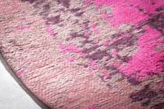 Vintage Teppich MODERN ART 150cm beige pink verwaschen rund Used Look