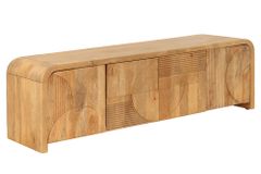 Massives TV-Board ART DECO 170cm cream finish beige Mangoholz abgerundet