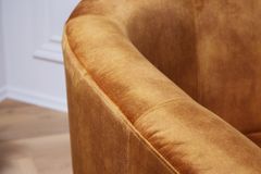 Design Lounge Sessel HEMINGWAY senfgelb Samt Armlehnen Cocktailsessel