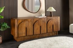 Design Sideboard ARCADIA 160cm braun Mangoholz mit Bogenfront