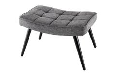 Moderner Hocker SCANDINAVIA grau Strukturstoff Metallbeine Fußhocker