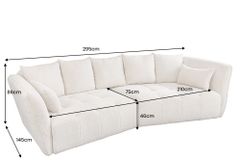 Modernes Big Sofa ROYAL 295cm champagner beige Bouclé Federkern XXL-Couch