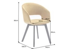 Design Stuhl NORDIC STAR senfgelb Strukturstoff Massivholz schwarz mit Armlehne gepolstert