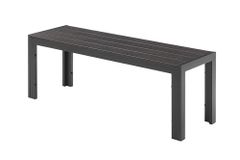 Moderne Gartenbank DESIGNO 130cm anthrazit schwarz Aluminium wetterfest Outdoor Sitzbank