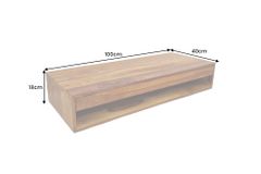 Hängender Konsolentisch PURE 100cm braun Sheeshamholz stone finish Schreibtisch