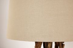Handgefertigte Stehlampe WILD NATURE 158cm natur Treibholz Stehleuchte Leinenschirm