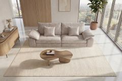 Stilvolles Big Sofa SOHO 260cm beige Chenille 4-Sitzer Couch mit Wellenunterfederung