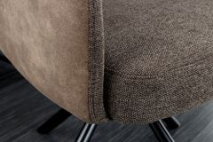 Drehbarer Stuhl BIG GEORGE taupe Microfaser Webstoff Taschenfederkern Metall schwarz