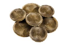 Handgefertigte XXL Deko Schale ABSTRACT LEAF 45cm gold Metall Aluminium Schmuckablage