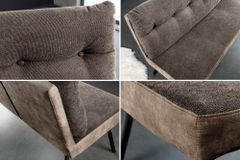 Moderne Sitzbank BIG GEORGE 160cm taupe Flachgewebe Taschenfederkern schwarz