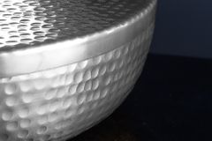 Handgefertigte Schale ORIENT 40cm silber Metall rund mit Deckel Schmuck-Dose